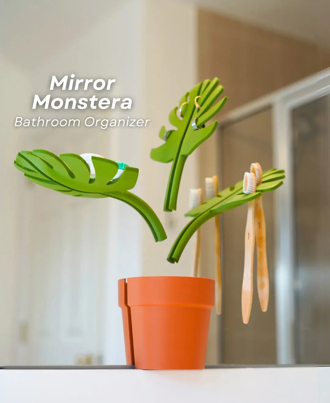 Monstera Bathroom Organiser